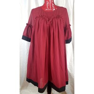 Symphony Burgandy and Black Bell Sleeve Dr…